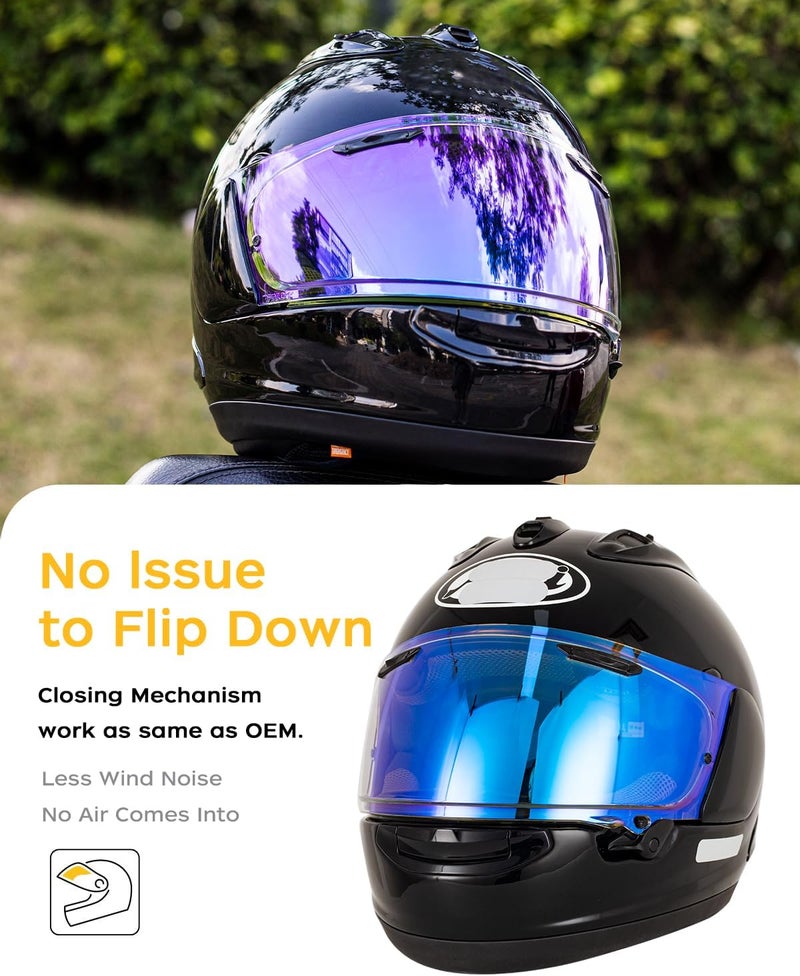 SOMAN Regent-X Visor Replacement, VAS-V MAX Vision Face Shields Visors Compatible with Regent-X VAS-V MAX Corsair-X Quantum-X Signet-X Dt-X Defiant-X UV Protection (Transparent Revo Blue) - Image 3